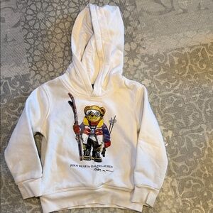 Polo Ralph Lauren toddler White Polo Bear Ski Hoodie 3T